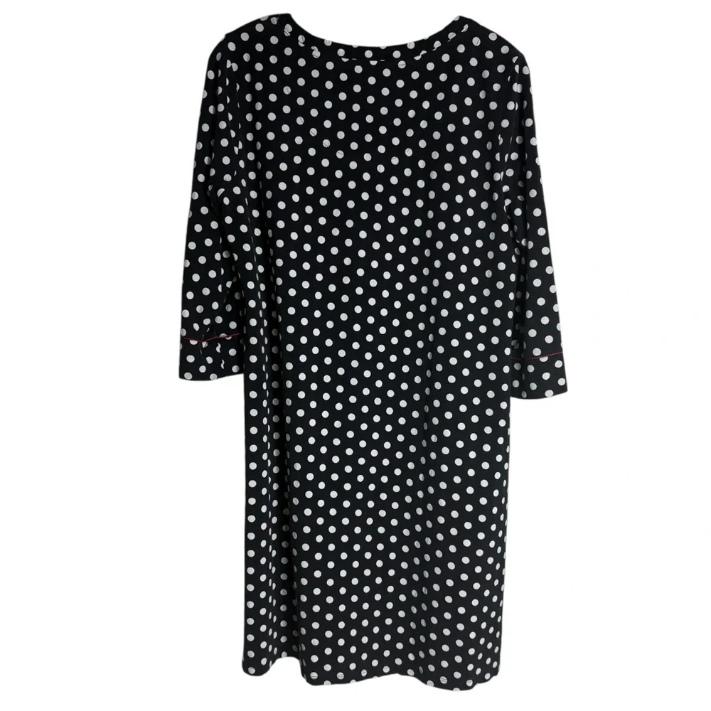 SOMA Polka Dot Night Dress in Black/White/Red Size Large— SUPER COMFORTABLE!!!